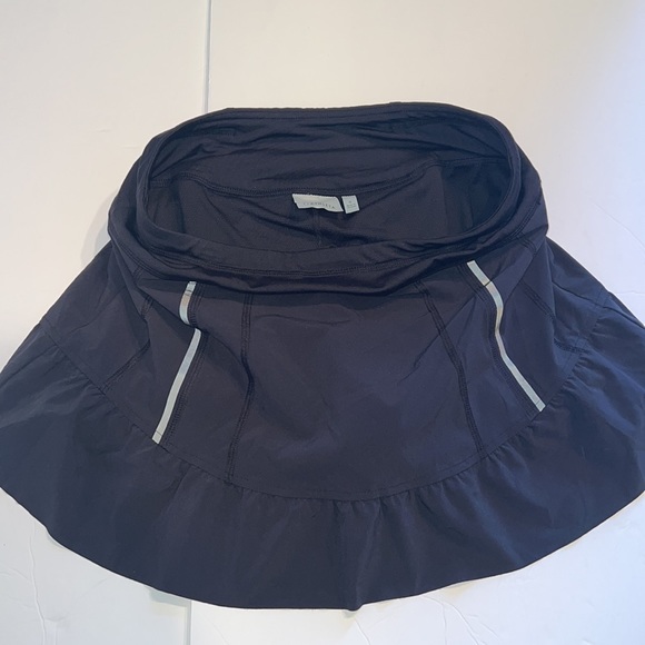 Athlete tennis skirt 8 black reflective shorts mini elastic waist pockets - Picture 8 of 14